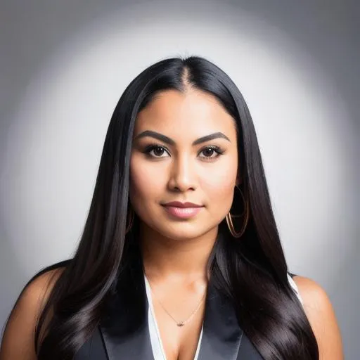 Prompt: photo realistic portrait of attractive maori female in business dress, centered, facing camera, symmetrical face, ideal human, 85mm lens,f8, photography, ultra details, natural light, light background, photo, Studio lighting