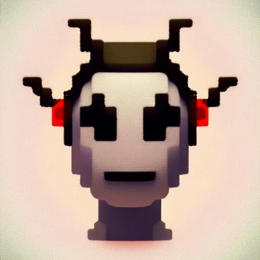 Prompt: a pixel style picture of a Alien, pixel art, round nose, polycount contest winner, cute, symmetrical portrait, very clean art, small smile