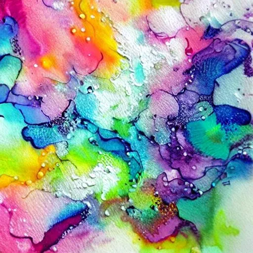 Prompt: alcohol ink, painting, solid white background, pastel colors, fluid color
