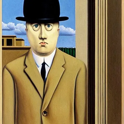 Prompt: magritte in de chirico art