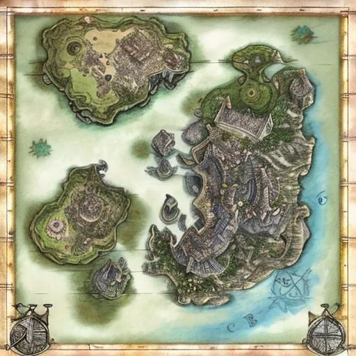 Prompt: dnd map, detailed fantasy city layout 