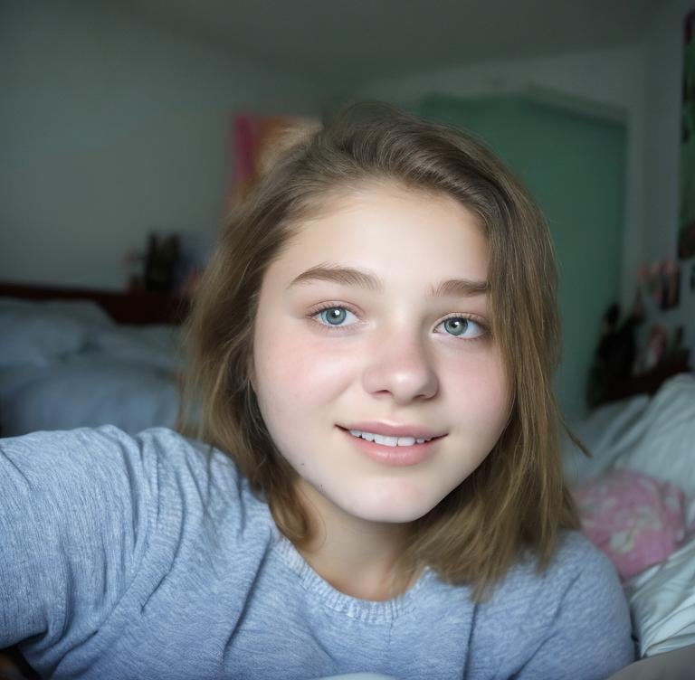 a 15 year old girl in her bedroom