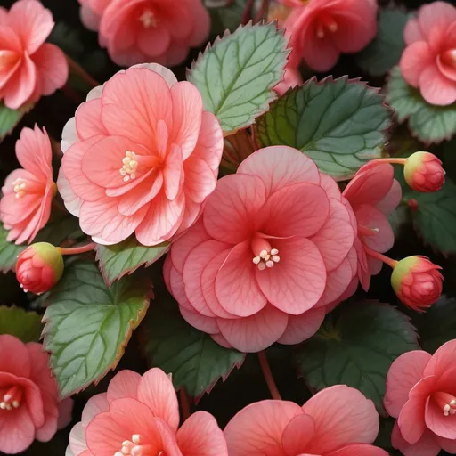 Prompt: begonia, hyper-realistic, pretty