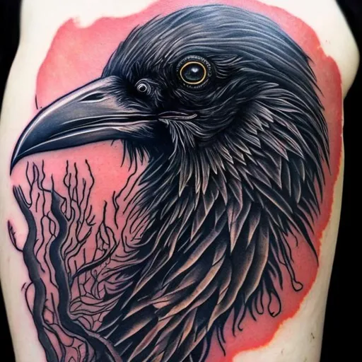 Premium Vector | Crow tattoo neo traditional