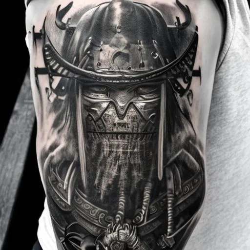 Japanese Samurai Full Sleeve Tattoo