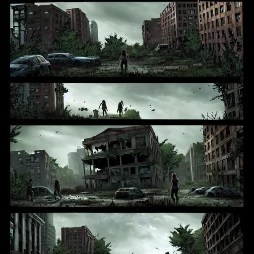 The last of us comics 4k, ellie in DC-style panels