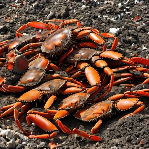 Prompt: Crab industrial waste