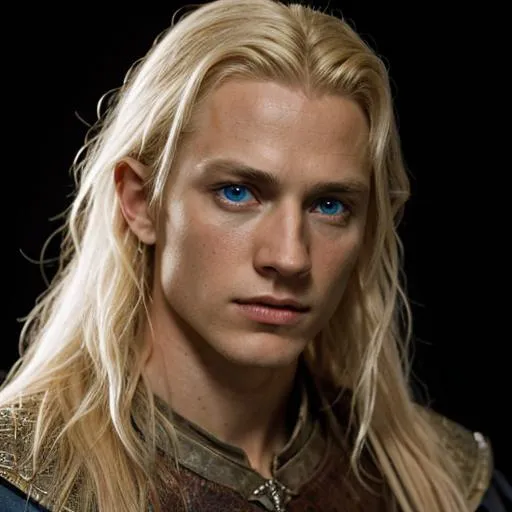 A king from the lord of the rings series with blond...