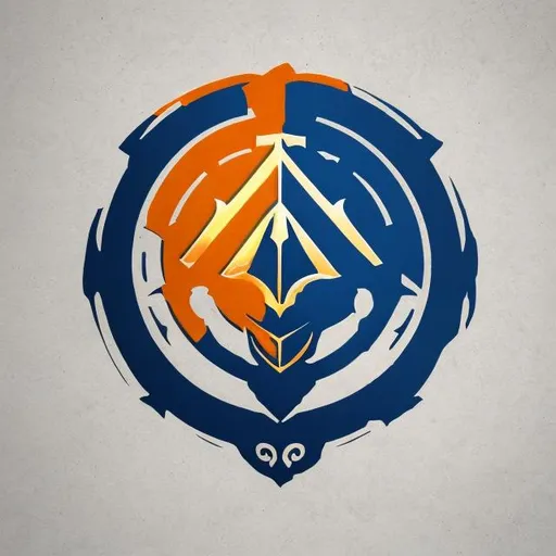 Prompt: elder scrolls online logo in an orange and blue colour scheme