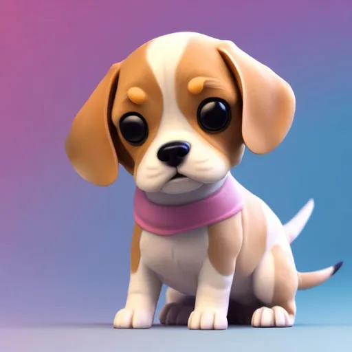 Prompt: tiny cute beagle toy, standing character, soft smooth lighting, soft pastel colors, 3d blender render, polycount, modular constructivism, pop surrealism, physically based rendering, round image