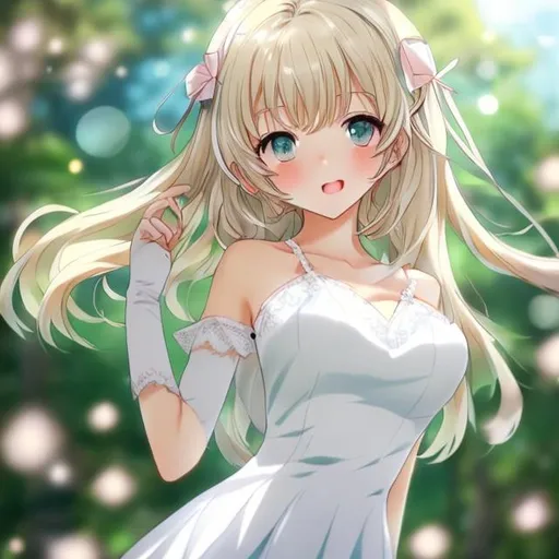 Prompt: beautiful anime alpha girl, the most beautiful AI can create, complete, in a magical forest with beautiful and shiny golden hair, big expressive green eyes, simple green torn dress, super detailed and amazing drawings best quality and hd
{big}{big breasts}{hot}{breathless}{all}{wet}{sweaty}