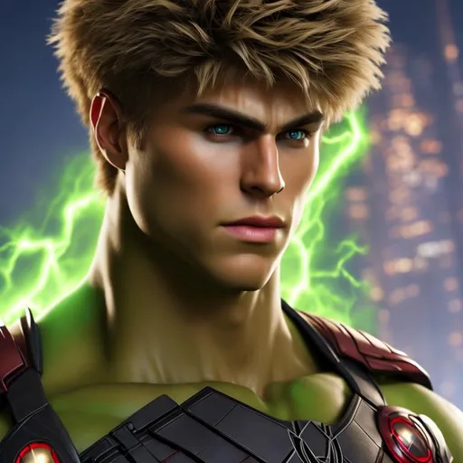 Prompt: High resolution hyperrealistic image of young avenger hulkling merged with marvel boy noh-varr, symmetrical detailed photorealistic, highly detailed, cinematic, uhd, hdr, 64k