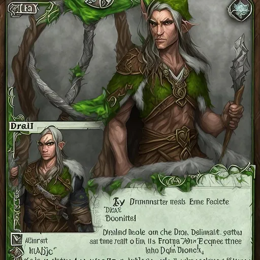 Prompt: druid male elf token
