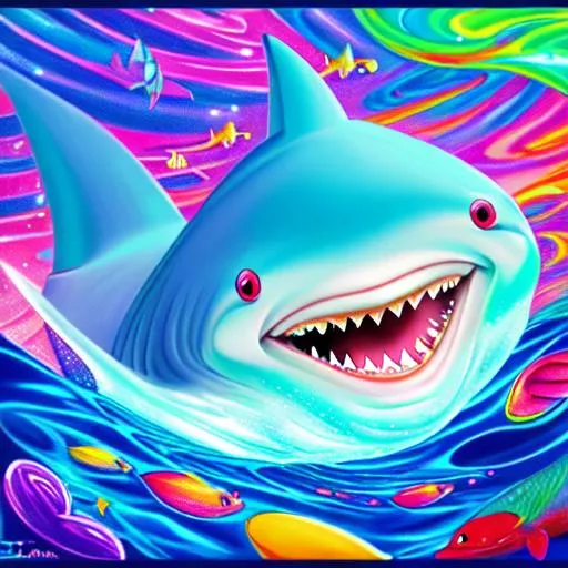 Prompt: Goblin shark by lisa frank