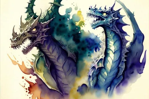 Prompt: Please create a monster manual page baking, I want a faint watercolour  beast with smokey watercolour effects