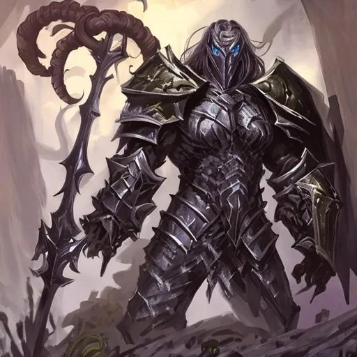 Prompt: goliath pretty male eldritch knight long hair