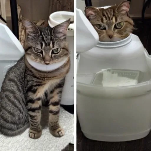 cat sitting on bleach eating jam OpenArt