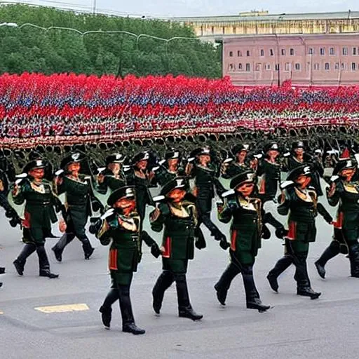 Prompt: russian military parade