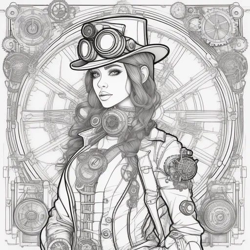 Prompt: steampunk lineart,👾 🤖