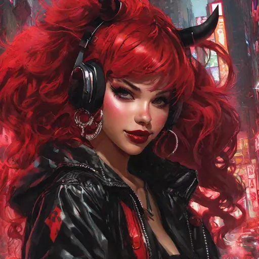 Prompt: Punk girl, digital artwork, digital illustration, trending on artstation, in the style of Artgerm, Arthur Suydam, Alex Maleev, Shintaro Kago, Gil Elvgren, Greg rutkowski, dark color palette, amazing shading, masterpiece, 4k, intricate detail

"Black and red : a smiling happy little devil: shiny aura : highly detailed : nacreous filigree : intricate motifs : organic tracery : by Android jones : Januz Miralles : Hikari Shimoda : constellations map by W. Zelmer : perfect composition : digital painting : artstation : smooth : sharp focus : sparkling particles"

"Intricately hyperdetailed terrifying bleeding woman (("monstrous bloodmage Skarlet from Mortal Kombat 11; glowing red eyes; sleeveless red dripping fighting outfit; Slavic redhead straightened hair"))!!! (sinister "dripping blue tentacles rising from red turbulent seas" background)!! WLOP; Atomhawk; Steve Beran; Iain Macarthur; Aivazovsky; HDR half-portrait photograph; Cinema 4D; dynamic lighting; volumetric lighting; amazing depth; "contrasting shades of red;" meticulously detailed masterpiece"