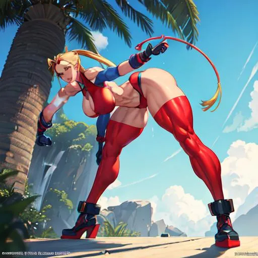 Prompt: Thicc cammy random pose muscular woman   ( nsfw)