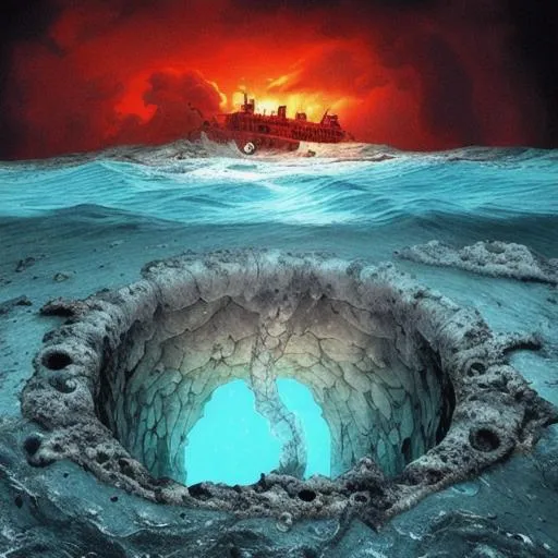 Prompt:  A HOLE AT THE BOTTOM OF THE OCEAN THAT LEADS TO HELL