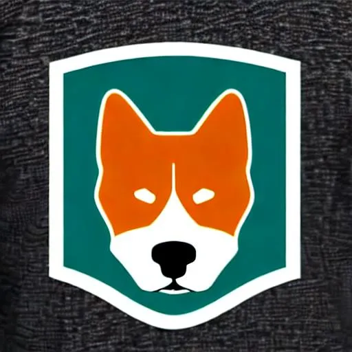 Prompt: Shiba inu winking, team logo 