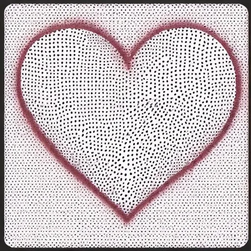 Prompt: heart shape using dotted outline
