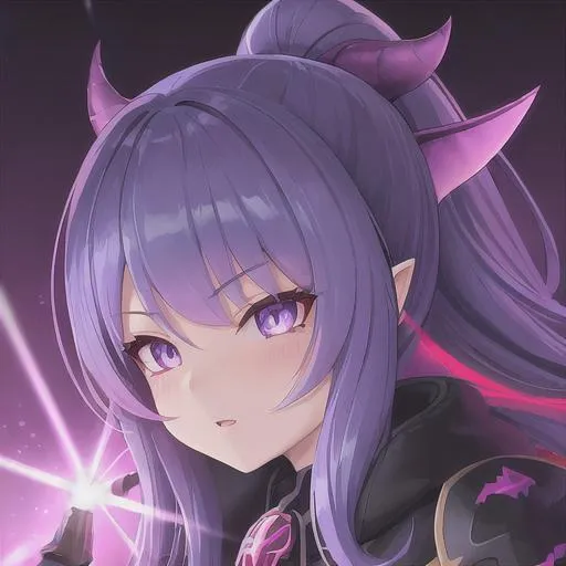 Prompt: draconic girl, loli girl, 8k, dynamic Lights, dark colors, city background, hyper detailed, detailed face, detailed hands, blue hair, purple eyes,