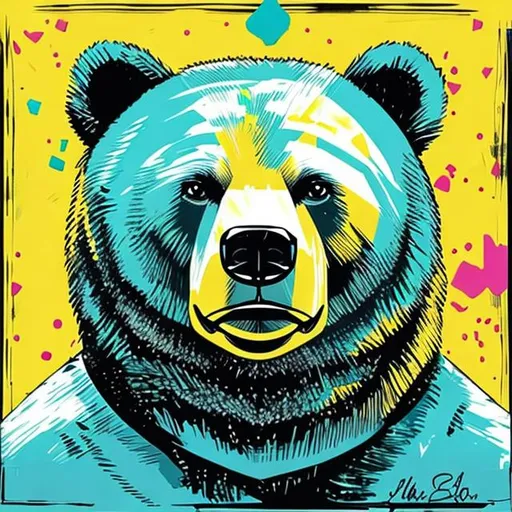 Prompt: 90's themed bear art