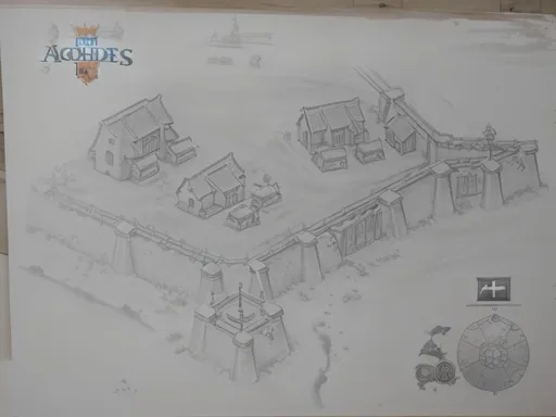 Prompt: Gameplay scenes, real-time strategy, Age of Empires, extremely detailed pencil drawing by Greg Rutkowski and by Henry Justice Ford and by Steve Henderson