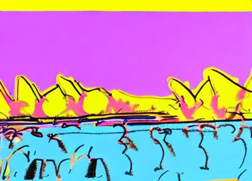 Prompt: Andy Warhol beach scene 