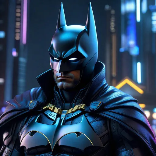 Prompt: Portrait of {Cyberpunk Batman} on top of {Edo era Gotham city}, perfect composition, hyperrealistic, super detailed, 8k, high quality, trending art, trending on artstation, sharp focus, studio photo, intricate details, highly detailed,happy face, by greg rutkowski