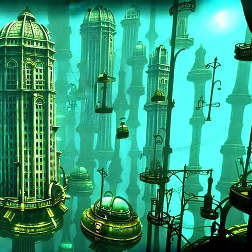 Prompt: bioshock underwater city