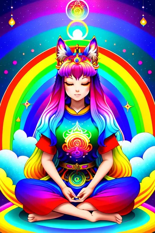 cute adorable funky psychedelic rainbow imaginary fa