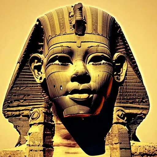 Prompt: recreating the original Egyptian sphinx face