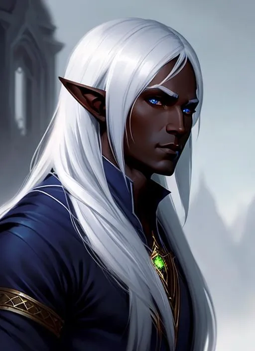 Prompt: Drow Elf, male, trending on artstation, Greg Rutkowski