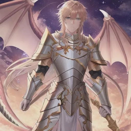 Prompt: holy paladin of a dragon god 1male