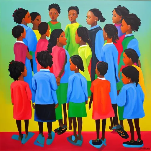 Prompt: acrylic painting of black education
