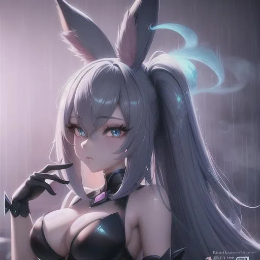 Prompt: pokemon lopunny on a rainy night with smoke around her, mesmerizing, gorgeous, stunning, detailed eyes, clear eyes, perfect anatomy, full body portrait, highly detailed concept art, high resolution scan, hd octane render, intricate detailed, highly detailed face, unreal engine, trending on artstation, UHD, 8k, Very detailed