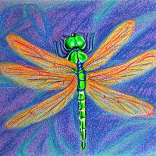 dragonfly drawn using pastels | OpenArt