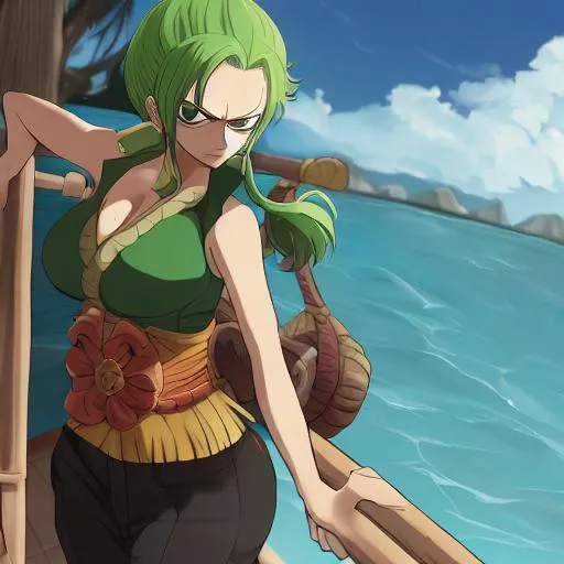 Prompt: one piece zoro as a girl