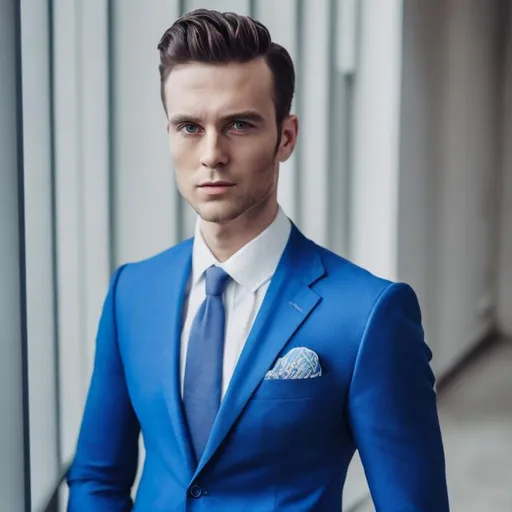 Prompt: Picture of a man in blue suit 