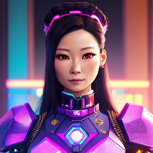 Prompt: a highly detailed portrait of a kpop idol mecha woman ((Lucy Liu)) in spiked cyberpunk bioarmor trending on artstation by yoshitake amano, holographic undertones, 3 d cg, octane rendered, futuristic, 2 k aesthetic, dramatic lighting, 4 k, highly saturated colors