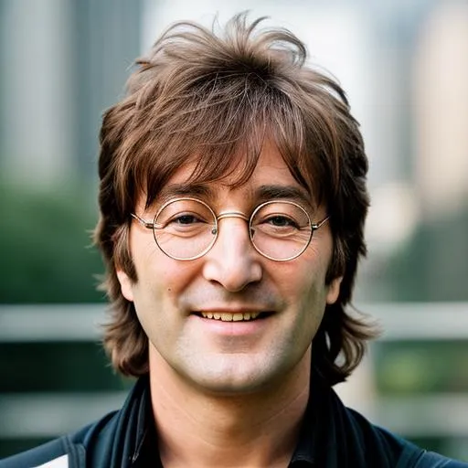 Prompt: John Lennon smiling portrait, HD, 4K, 8K, Hype realistic, Ultra detailing