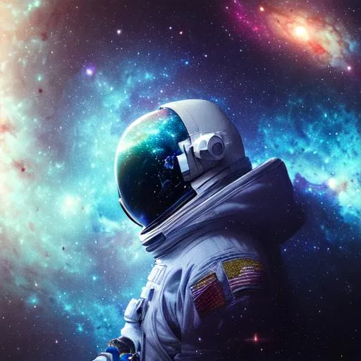 Prompt: astronaut, ethereal, nebula, 8k, hyper detailed, intricate detail, photorealistic, space void galaxy universe