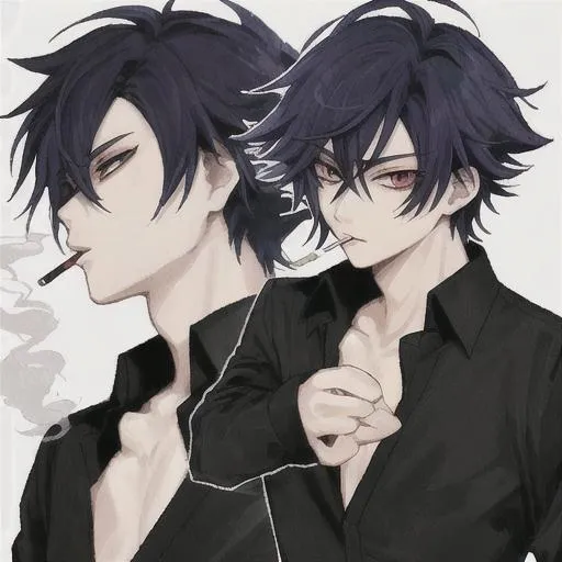 AI Art Generator: Anime boys smoking