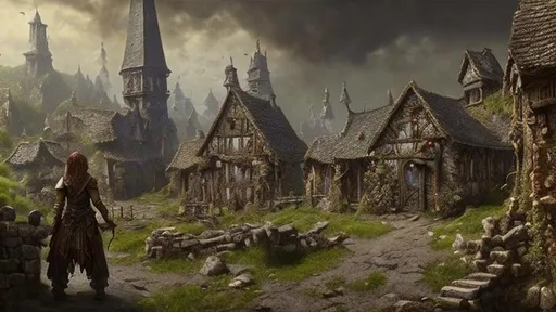 Prompt: Country Side village filled with goblins, Dungeons and Dragons, a masterpiece, 8k resolution, dark fantasy concept art, by Greg Rutkowski, dynamic lighting, hyperdetailed, intricately detailed, Splash screen art, trending on Artstation, deep color, Unreal Engine, volumetric lighting, Alphonse Mucha, Jordan Grimmer, complementary colours