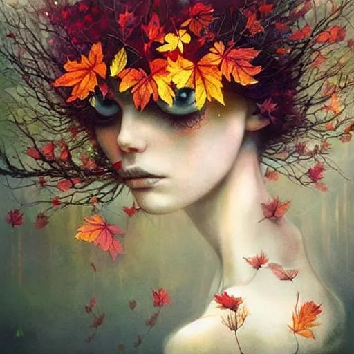 Prompt: shader autumn. Art by artgerm, edre penovac, Daniel Merriam, catrin Welz-Stein, Nicoletta ceccoli, Tara mcpherson