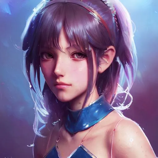 Prompt: pretty anime girl painting by gaston bussiere, craig mullins, j. c. leyendecker, Krenz Cushart + Artgerm , wet-on-wet technique, oil painting texture